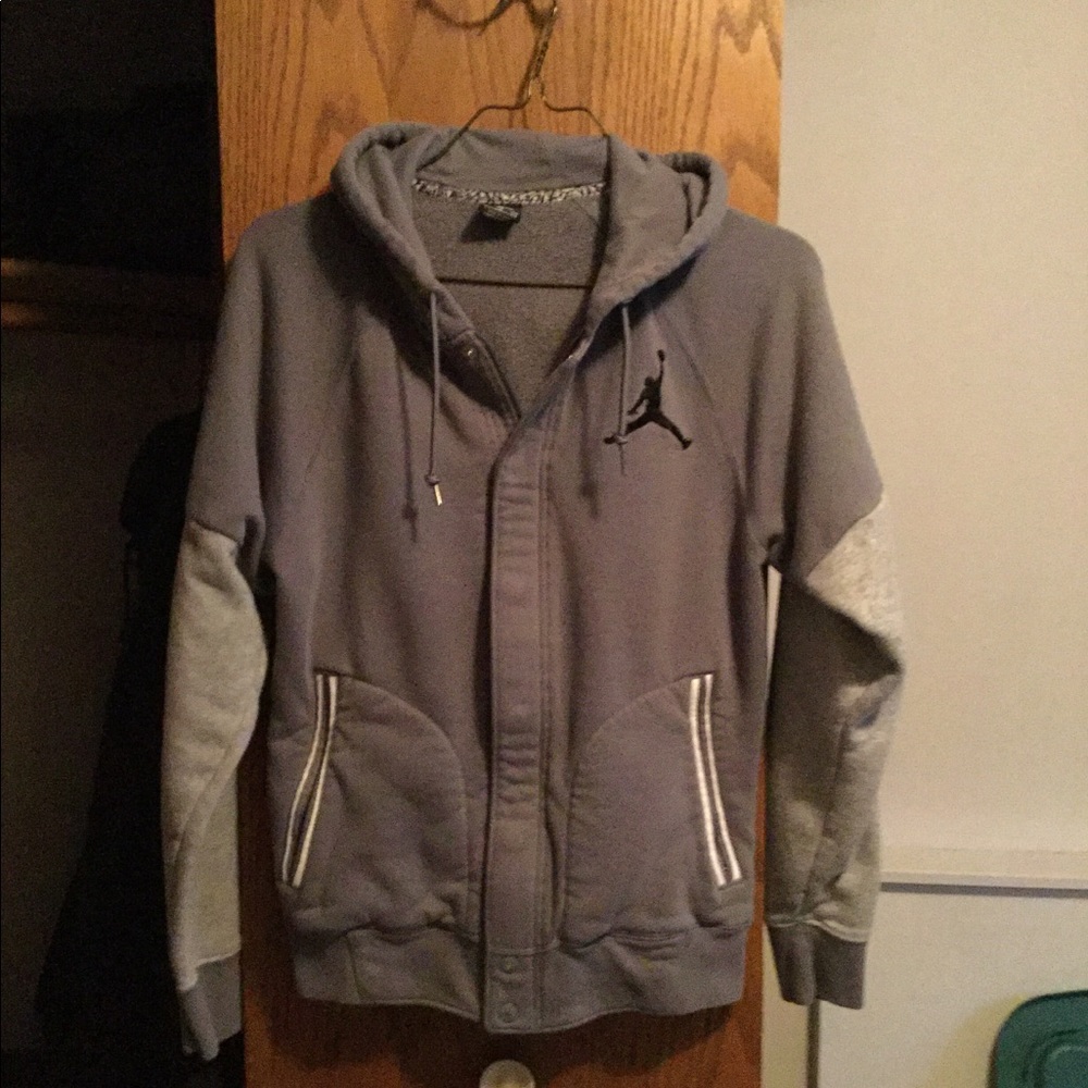 Nike Air Jordan The Varsity Hoodie Sweatshirt-Grey